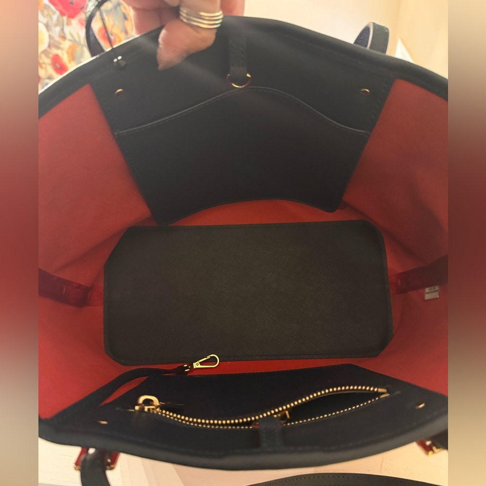 Michael Kors Red and Navy Geometric Tote ECC - Picture 7 of 14